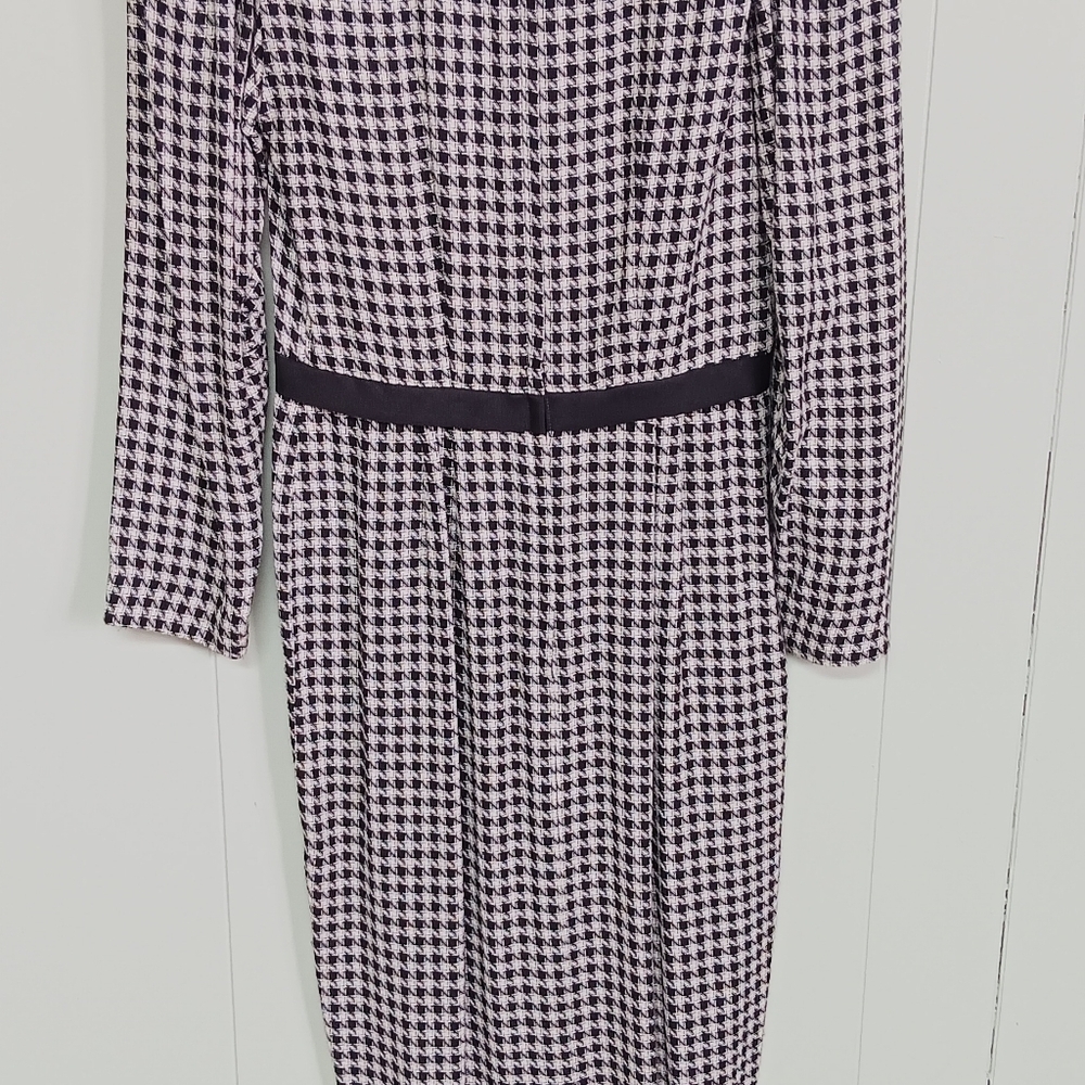 Womens Vintage Maggy Boutique Elegant Black and White Houndstooth Dress sz 6 - Picture 5 of 7